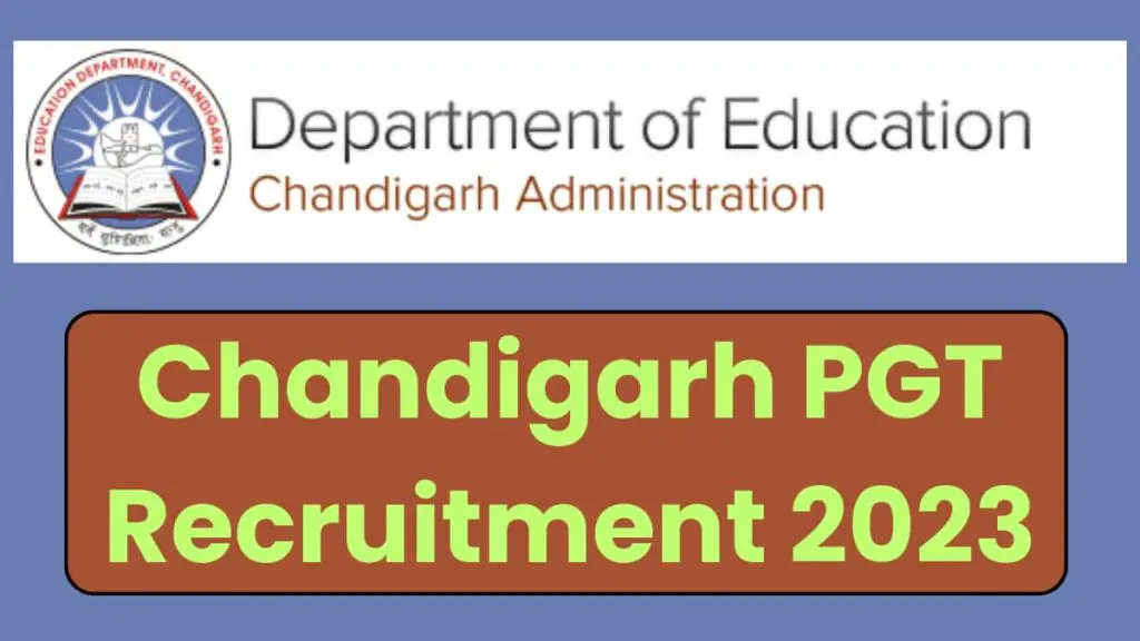 Chandigarh PGT Vacancy 2023 Notification Out Apply Online