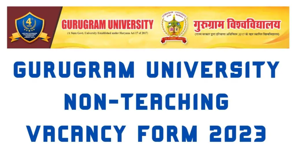 Gurugram University Non-Teaching Vacancy 2023 Notification 