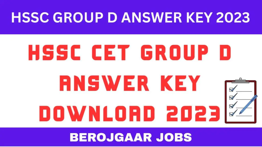 Haryana Group D Answer Key 2023 Download