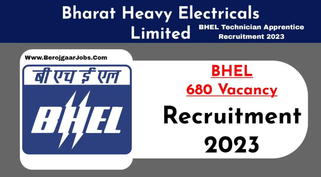 BHEL Technician Apprentice Recruitment 2023