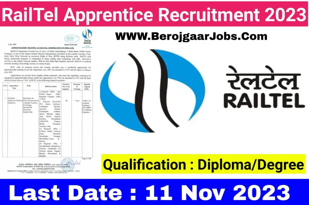 RailTel Vacancy 2023 81 Post Notificaiton Released Apply Online 2023