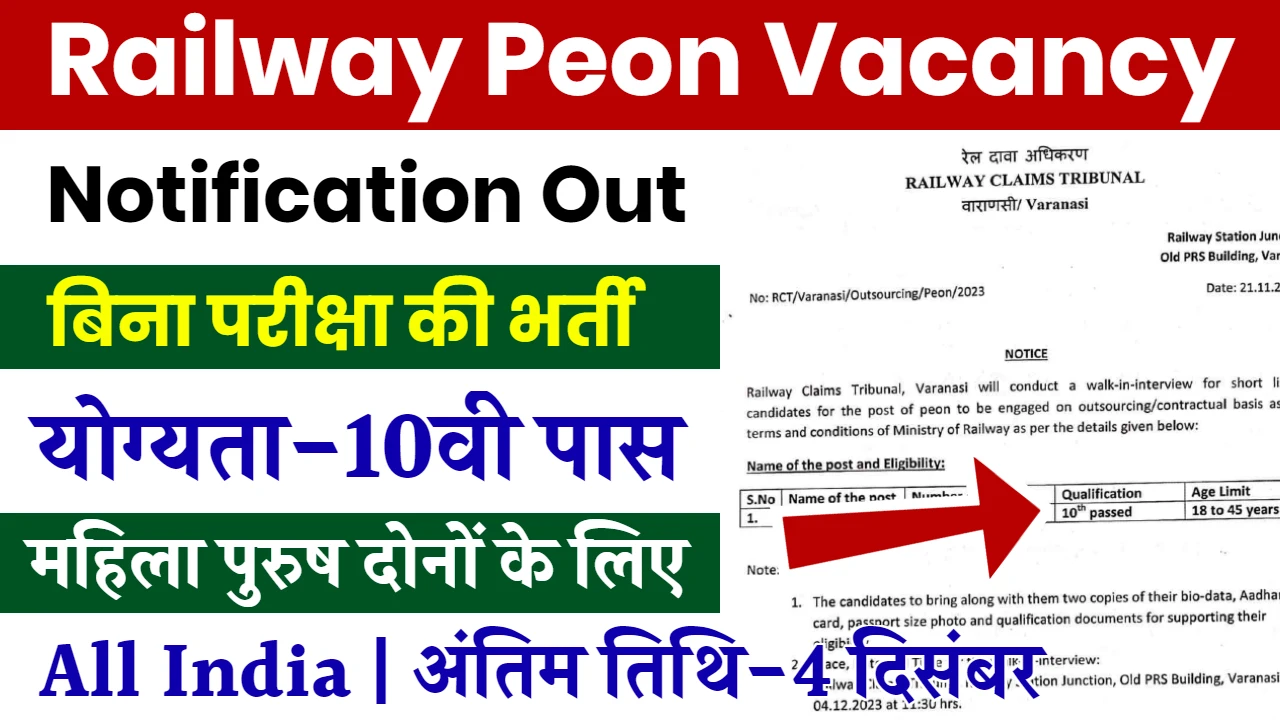 Railway Peon Vacancy