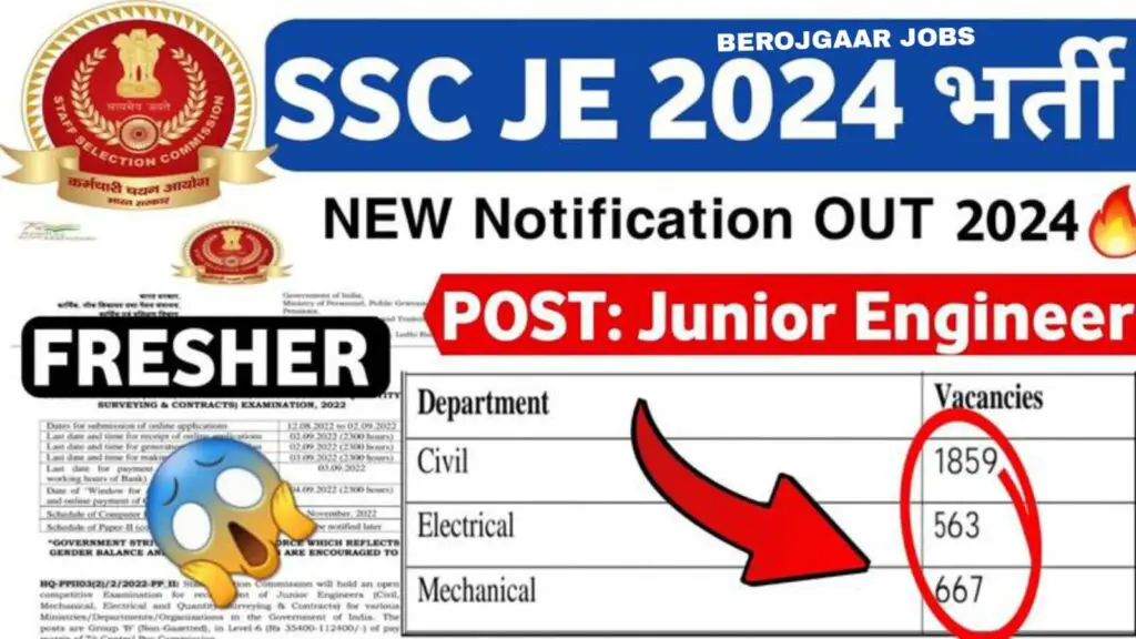 SSC JE Recruitment 2024 (968) Post Apply Online