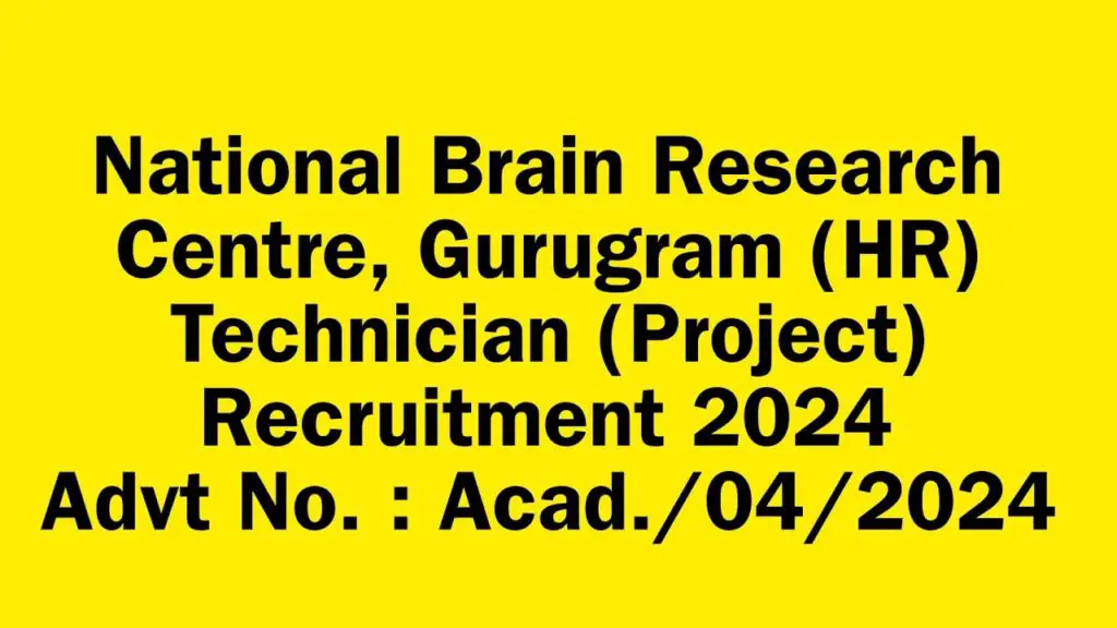 NBRC Gurugram Recruitment 2024 Offline Form