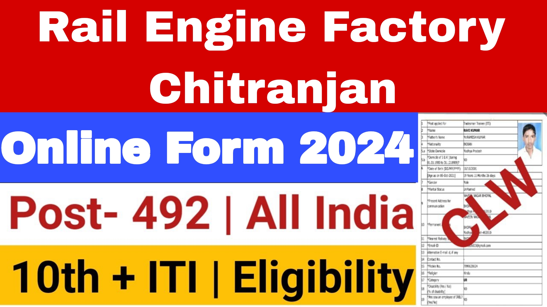 Rail Engine Factory Chitranjan Recruitment 2024