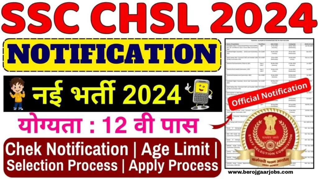 SSC CHSL Recruitment 2024 Notification and Apply Online Form 