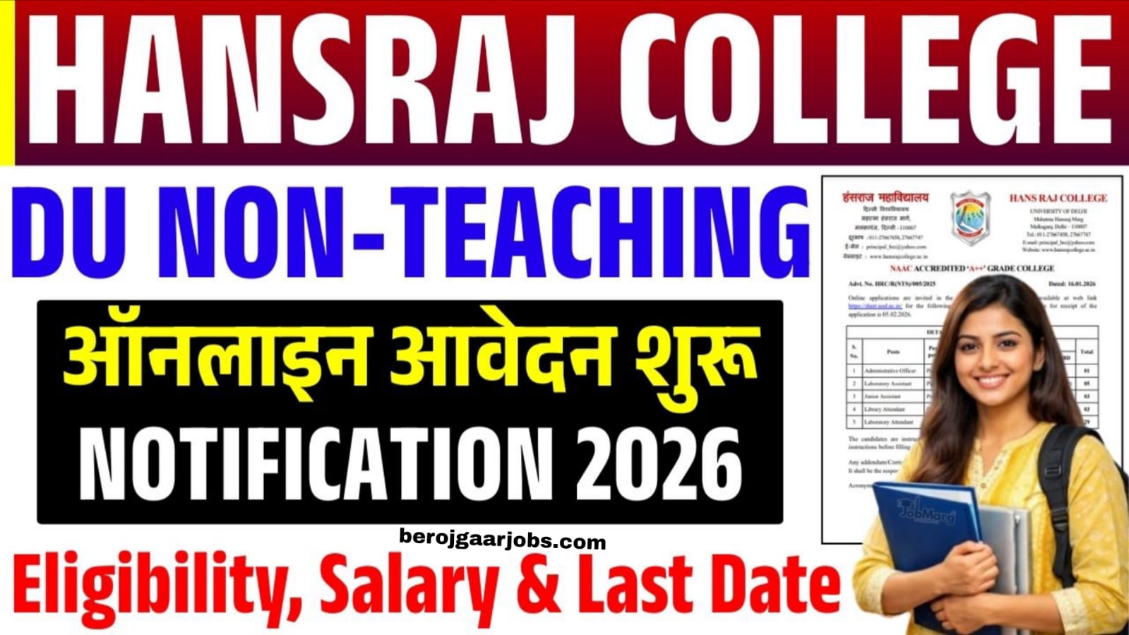 Delhi Hansraj College Vacancy 2026