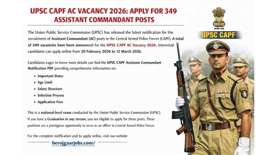 UPSC CAPF AC Vacancy 2026