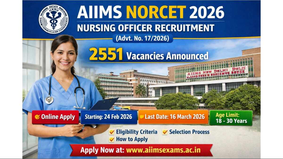 AIIMS NORCET 10th Nursing Officer Recruitment 2026