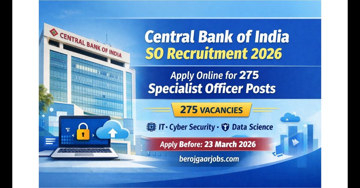Central Bank of India SO Recruitment 2026