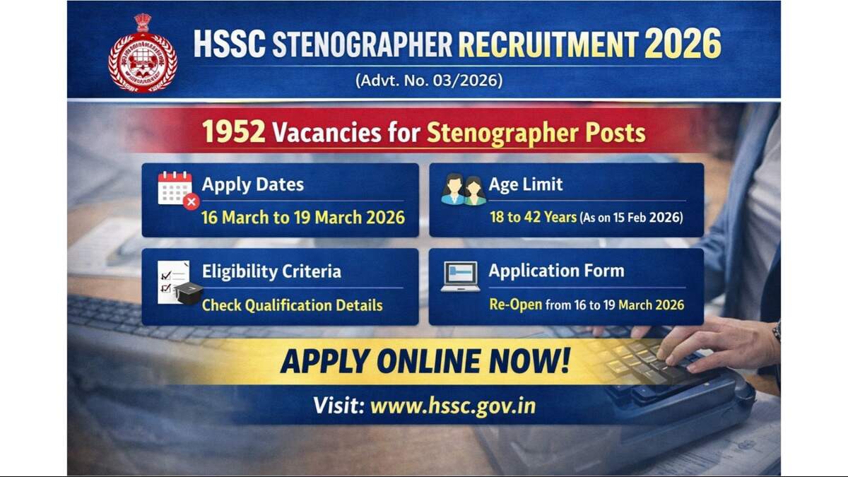 HSSC Stenographer Recruitment 2026
