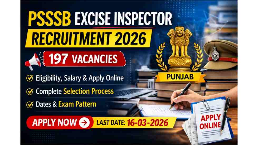 PSSSB Excise Inspector Recruitment 2026