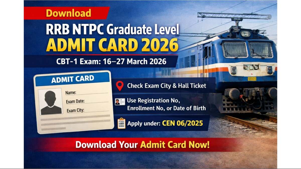 RRB NTPC Graduate Level Admit Card 2026