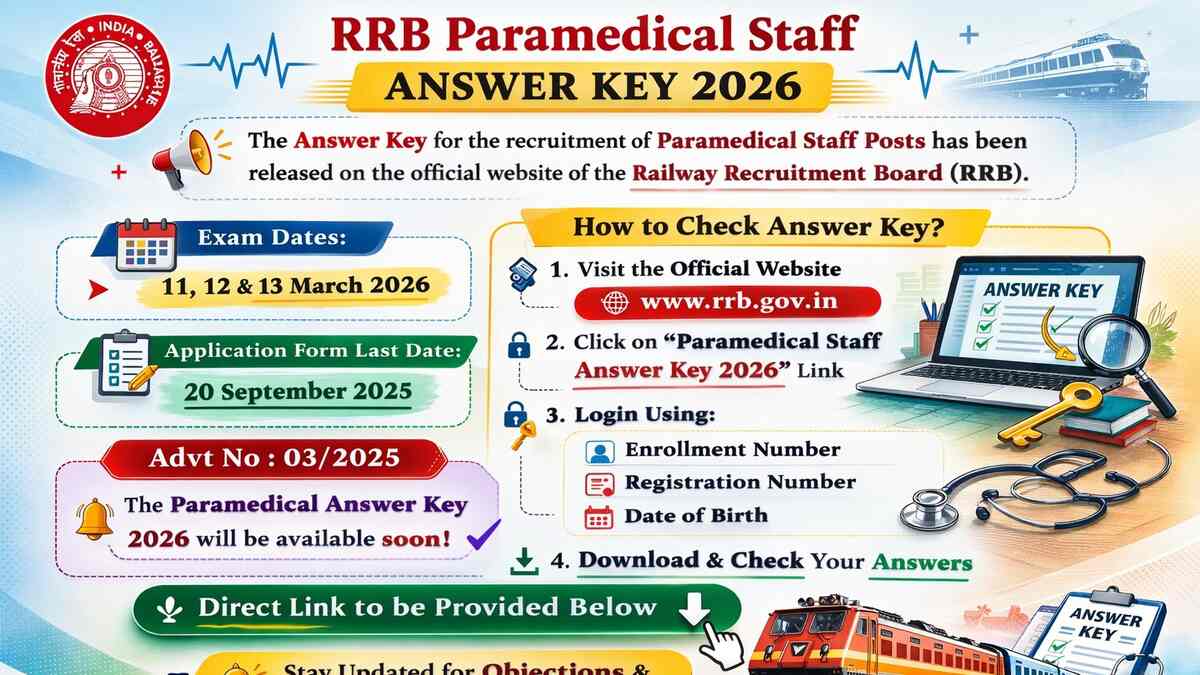 RRB Paramedical Staff Answer Key 2026